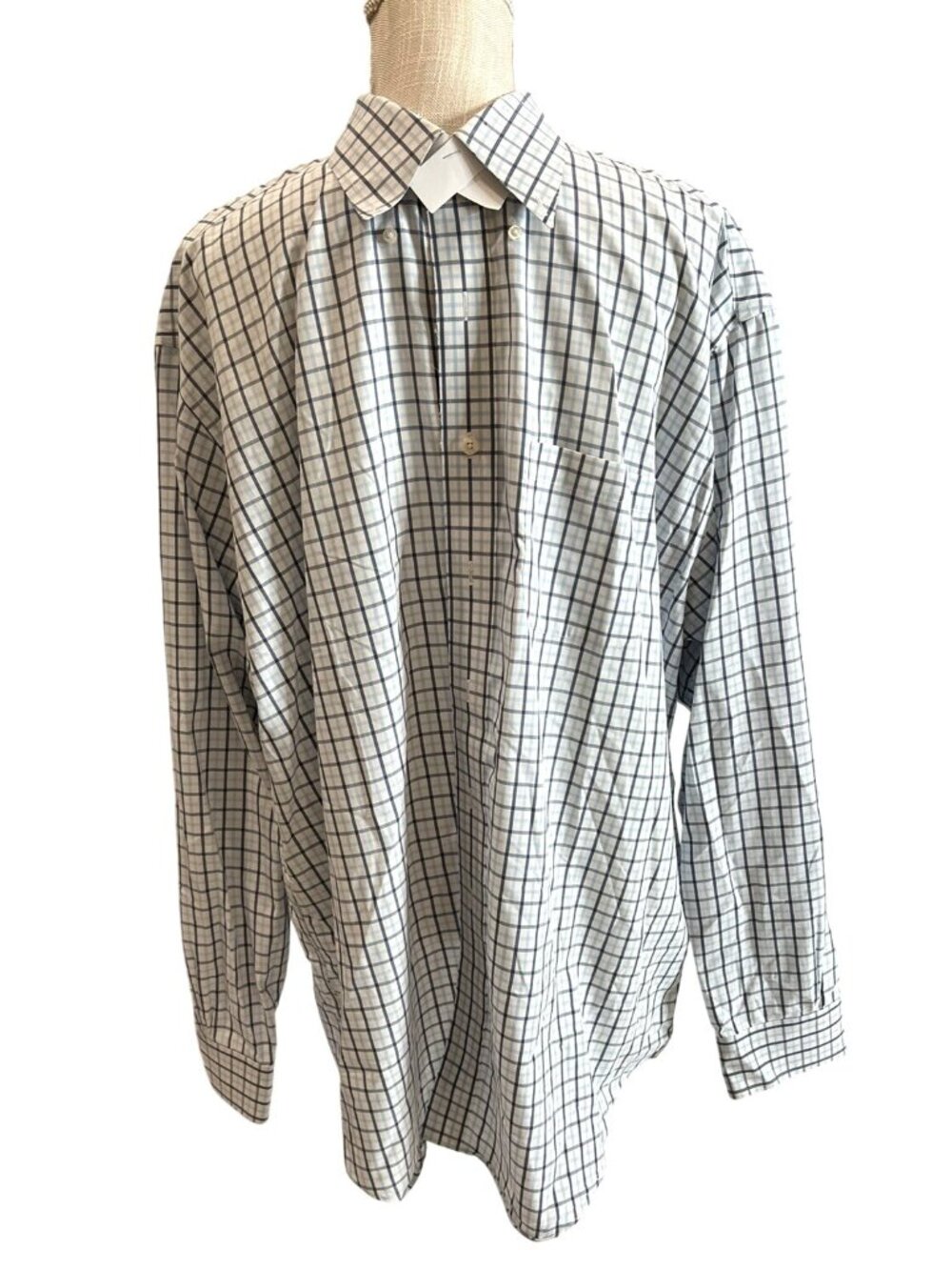 Brooks Brothers Non-Iron Traditional Fit Checkered Long Sleeve Shirt Cotton XL